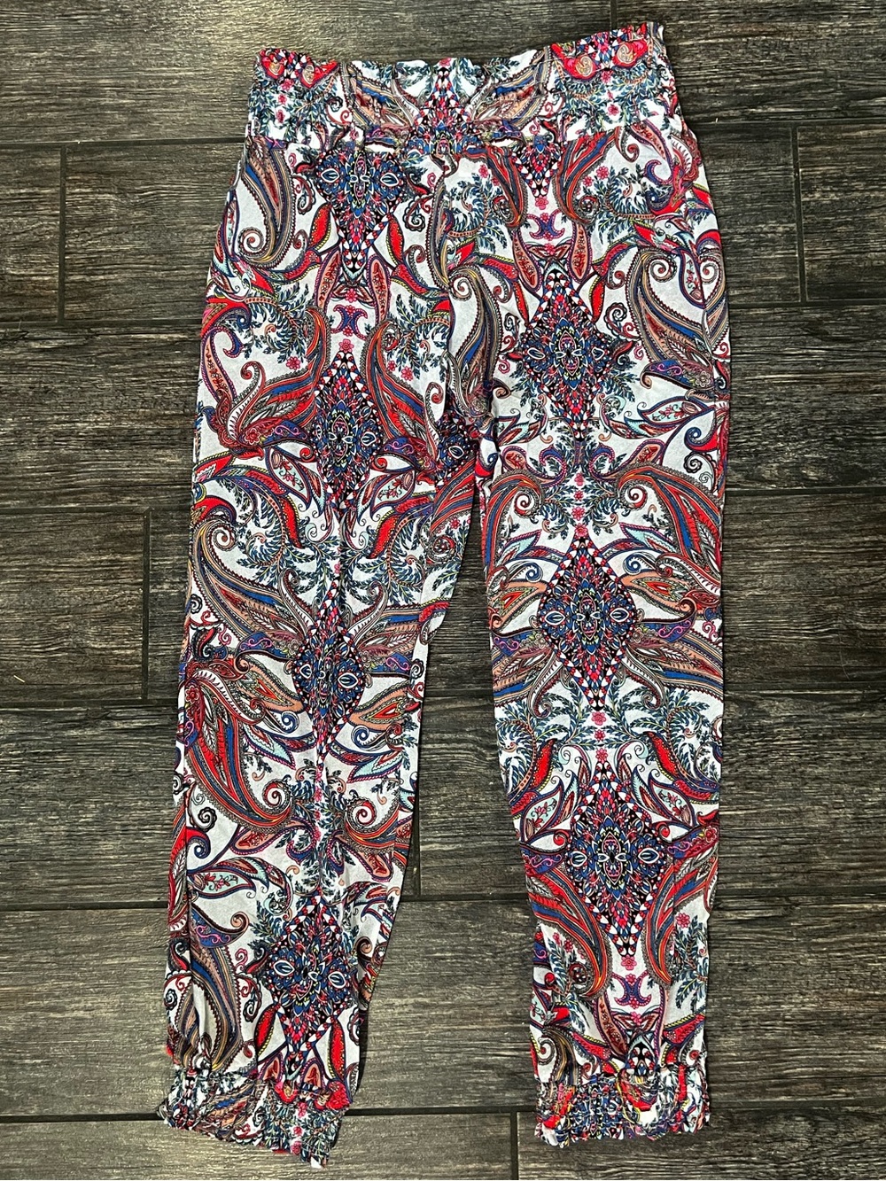 Luli Fama Red, Blue & White Paisley Swim Coverup Pants